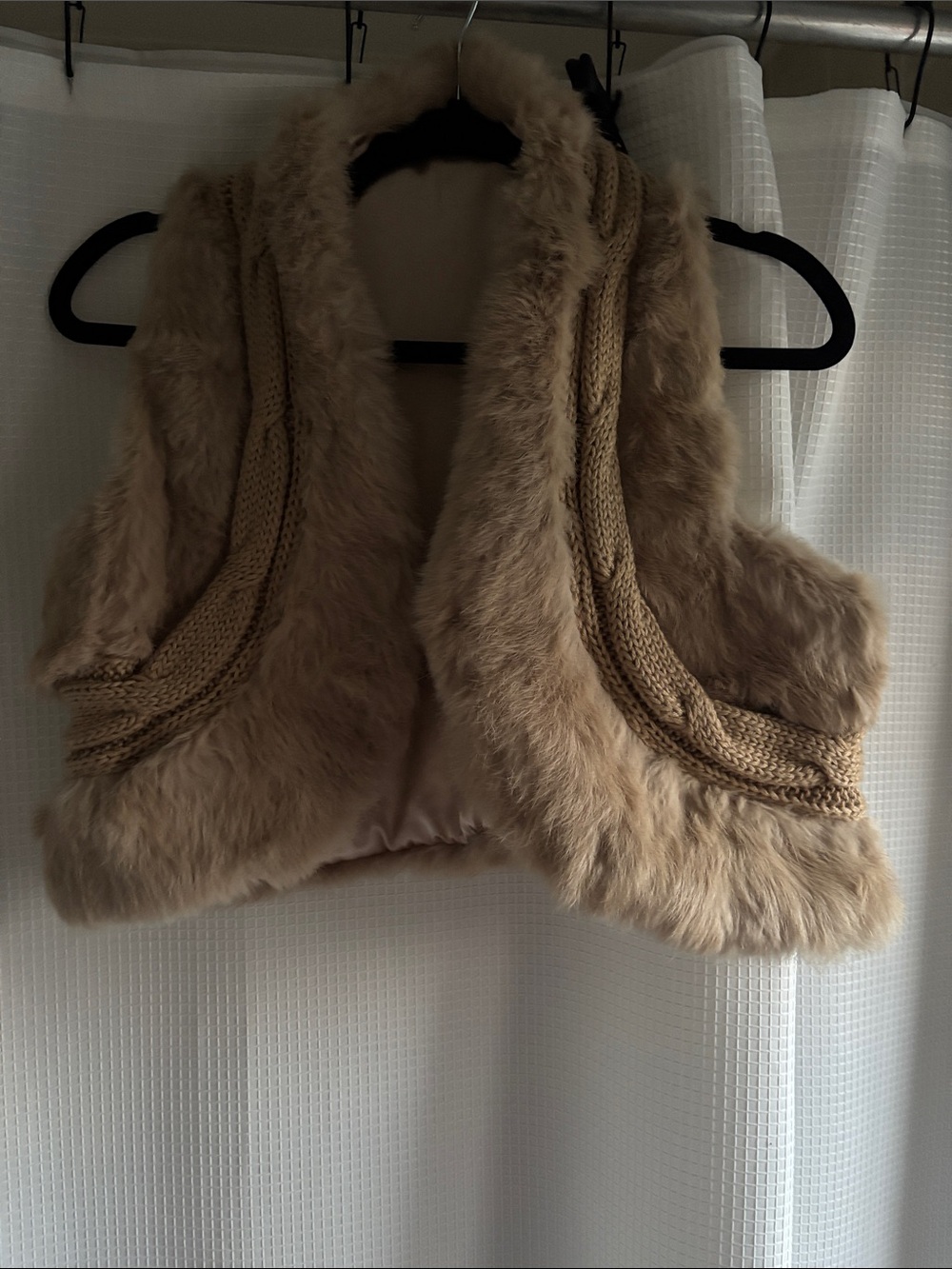 Adrianna Papell Fur Knit Trim Vest
